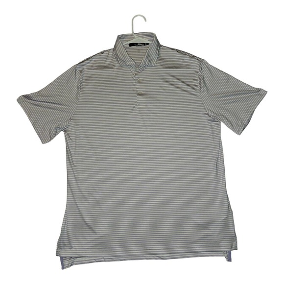 RLX Ralph Lauren Other - RLX Ralph Lauren Polo Large Men's White/Purple Stripes Golf Active Preppy